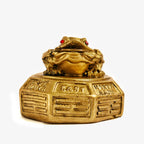 Feng Shui Frog with Coin in Mouth | 2.5 Inch | 3 Legged | Resin Antique Golden |