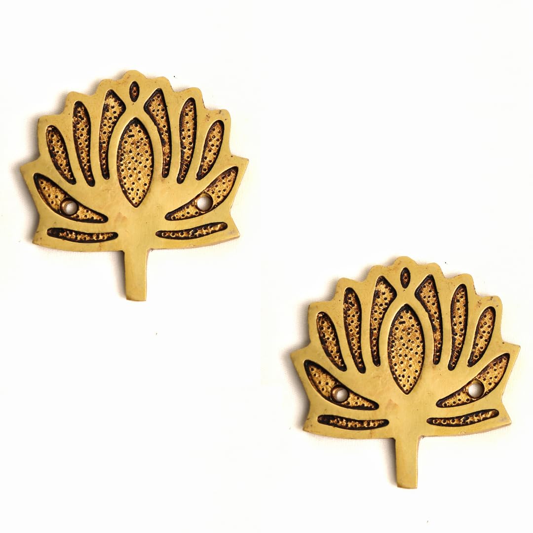 Brass Wall Decoration | 3 Inch | Lotus Wall Decor For Living Room | Pital Kamal Decoration Flower | Pack Of 2 |