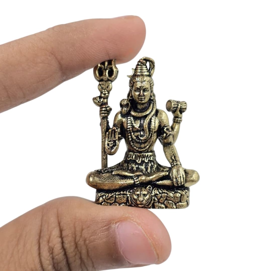 Meditating Lord Shiva Miniature Idol | 1.25 Inch | Brass | Shivji | ॐ नमः शिवाय |