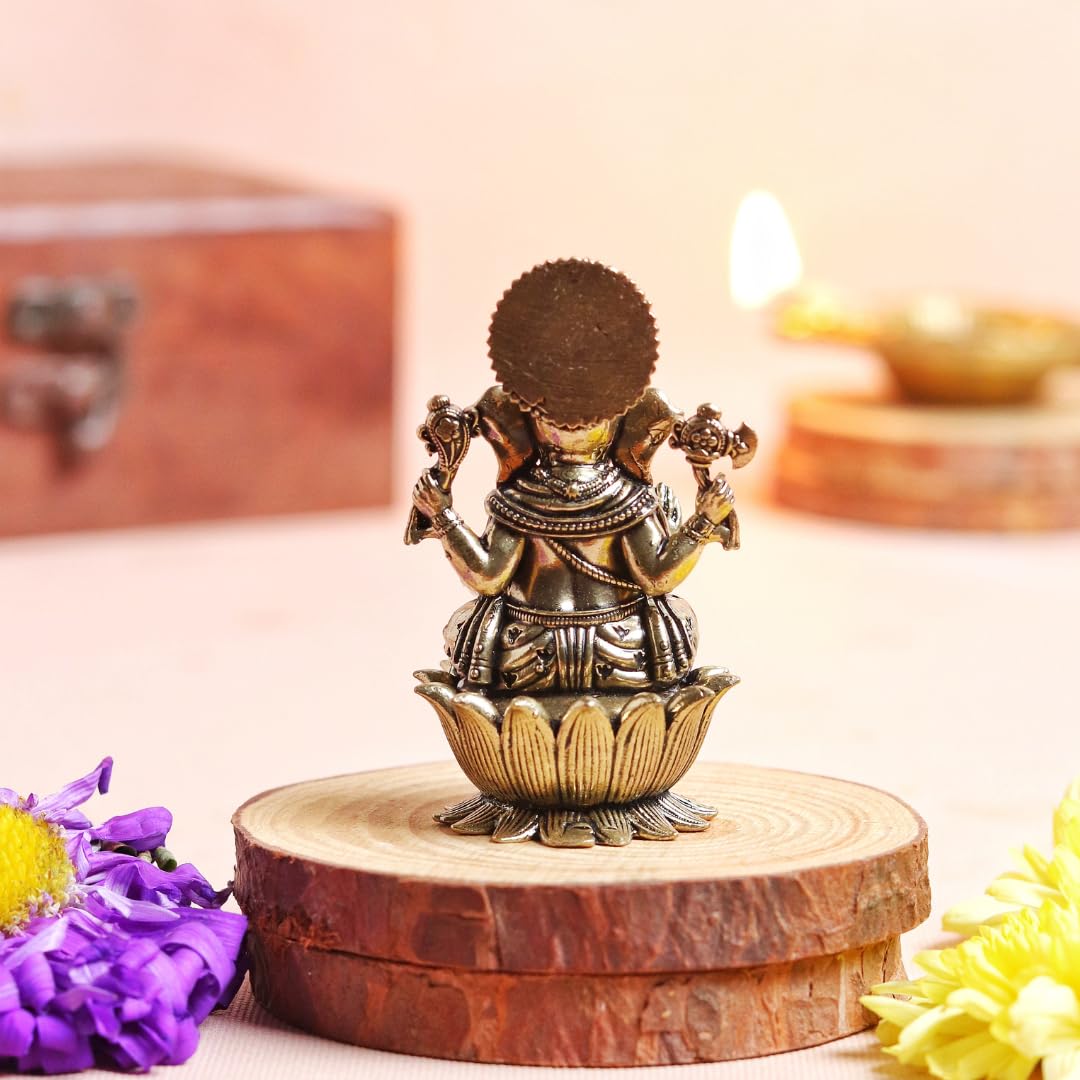 Pure Brass Ganesh Ji Ki Murti | 2.5 Inch | Ganpati Idol for Home Decor | Puja | Lord Ganesh Statue |