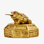 Feng Shui Frog with Coin in Mouth | 2.5 Inch | 3 Legged | Resin Antique Golden |