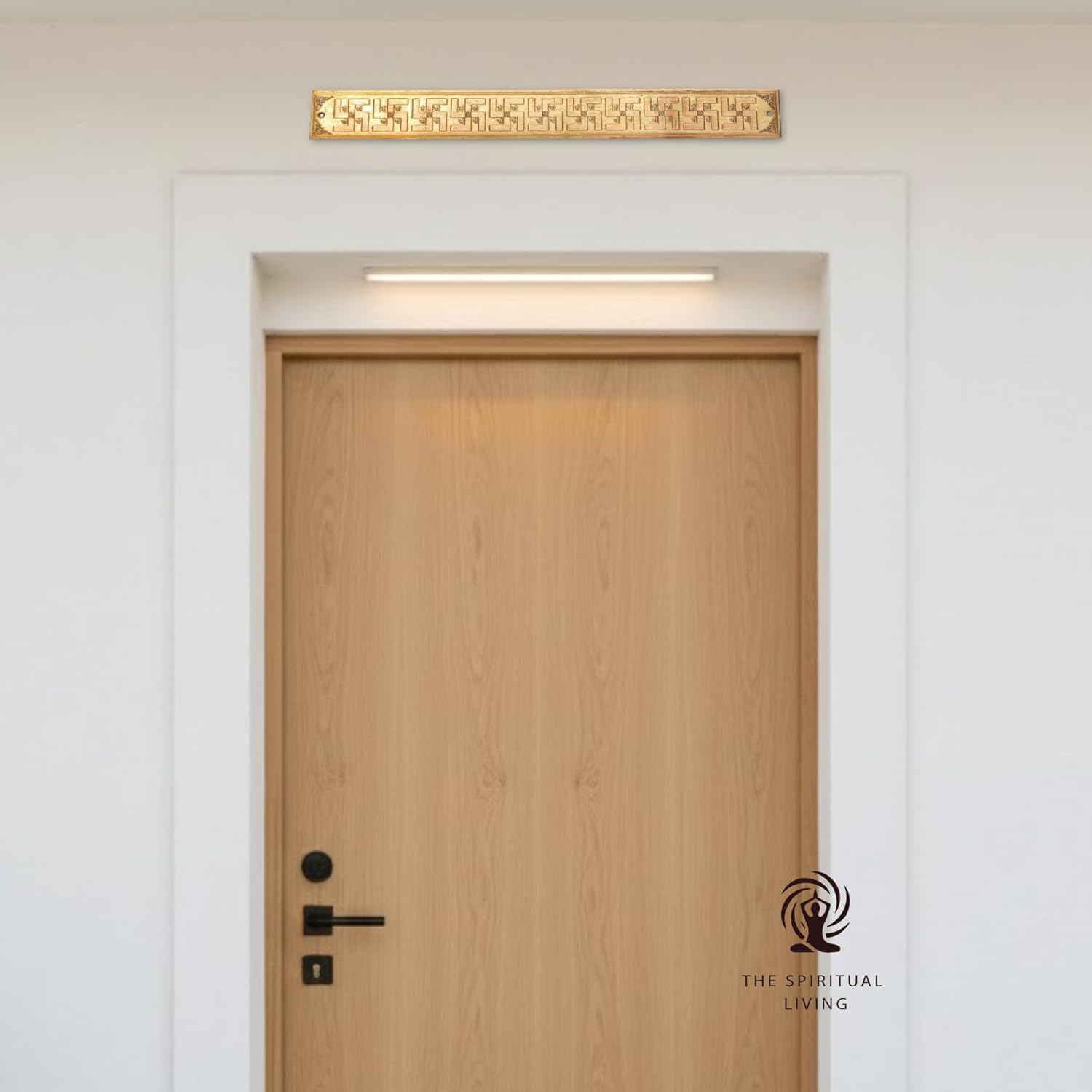The Spiritual Living Copper Swastik Patti | 12 Inch | Vastu Strip | 11 Auspicious Swastika | Door Entrance for Vastu |