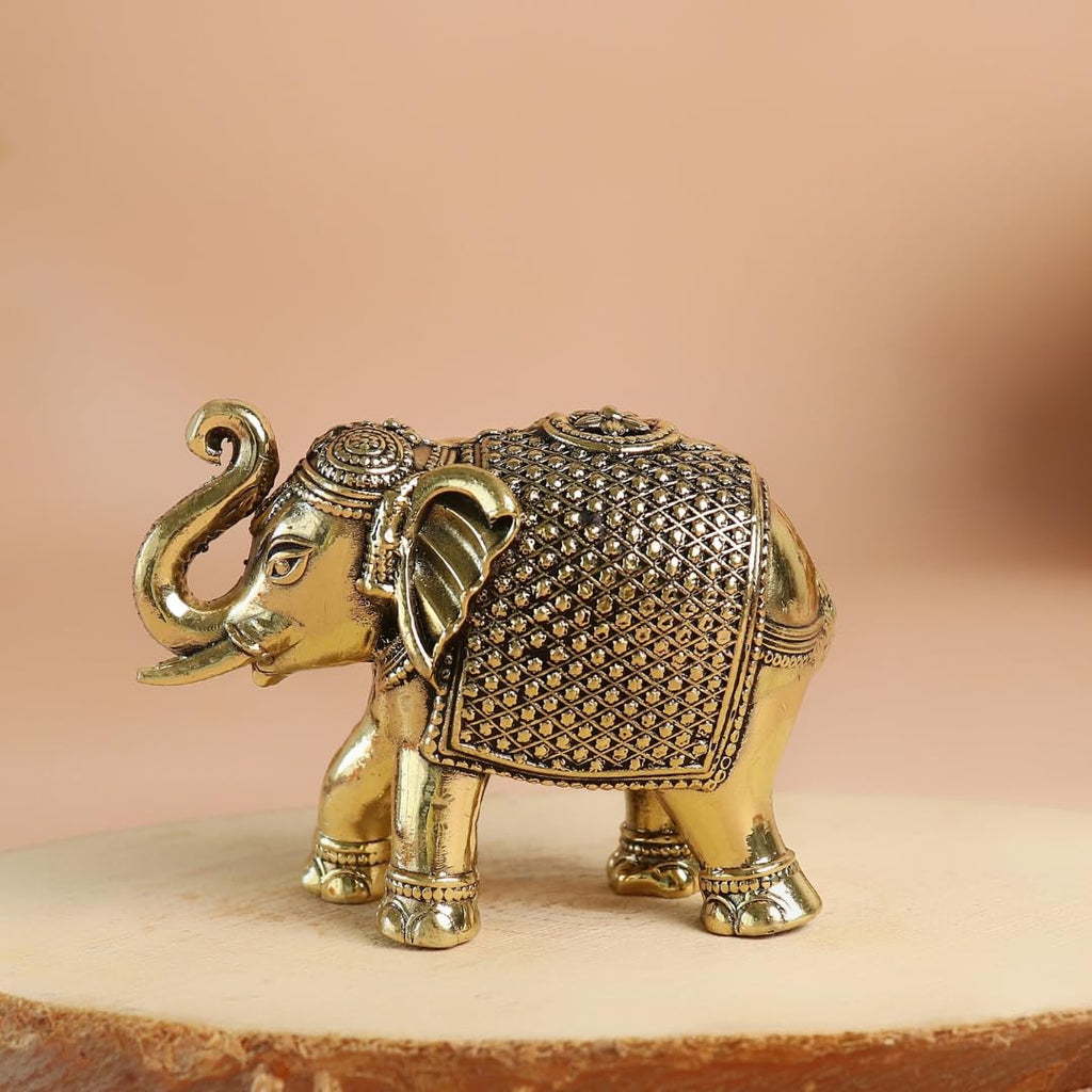 Elephant Idol for Pooja | 2.5 Inch | Pital Ka Hathi | Feng Shui | Showpieces |
