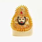Khatu Shyam Ji Murti | 2.5 Inch | Gold Plated Ornaments | Baba Khatu Naresh | Teen Baan Khatu Shyam | Sheesh Ke Daata | Decorative Statue |