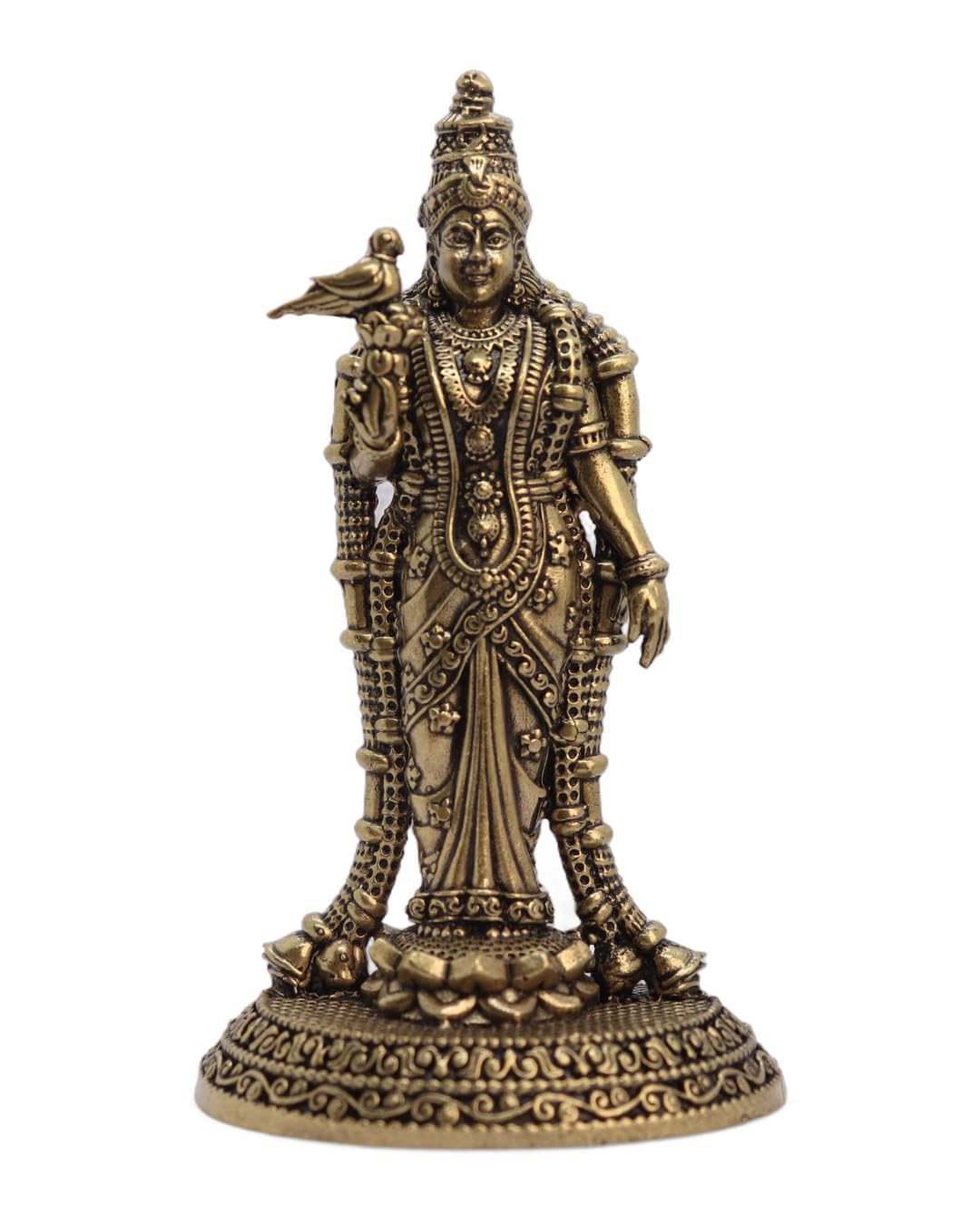 Brass Meenakshi Amman Idol | 4 Inch | Maa Madurai Amman Murti Statue | Meenakshi Kalyanam | Tamil |