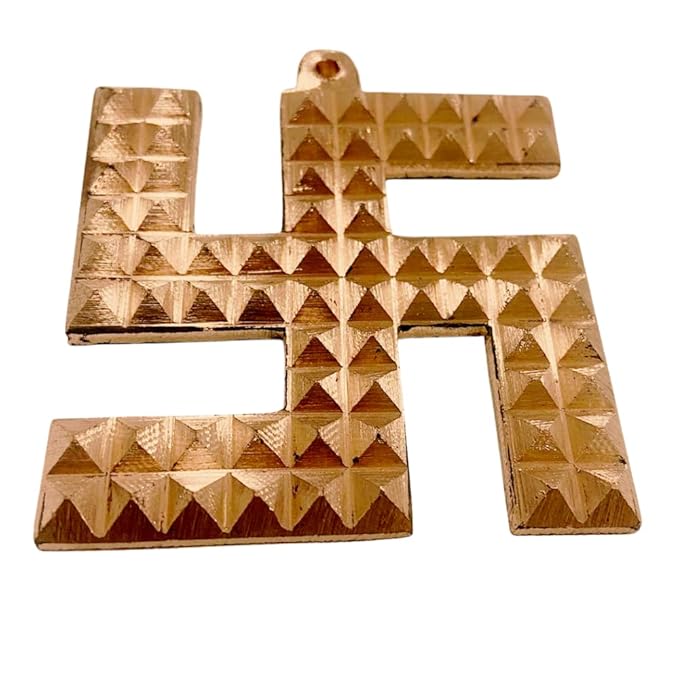 Copper Swastik Pyramid - 3 Inch