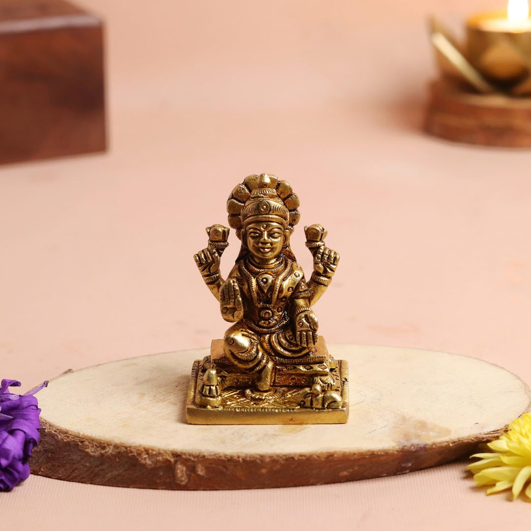 Brass Maa Laxmi Idol | 3 Inch | Laxmi MATA Murti | Pital |  Small Statue |