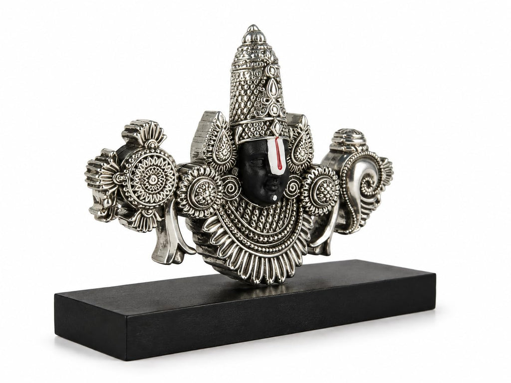 999 Silver Plated Balaji Idol | 4 Inch | Statue | Lord Venkateswara Murti | Religious Gifting Item | వేంకటేశ్వర స్వామి |