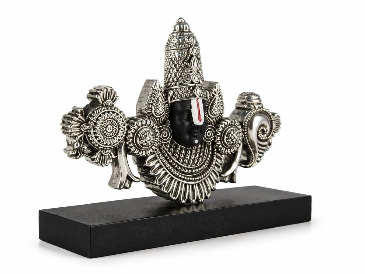 999 Silver Plated Balaji Idol | 4 Inch | Statue | Lord Venkateswara Murti | Religious Gifting Item | వేంకటేశ్వర స్వామి |