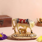 Kamdhenu Cow with Calf Idol Gold Plated| 4.5 Inch | Vastu Home Decor |