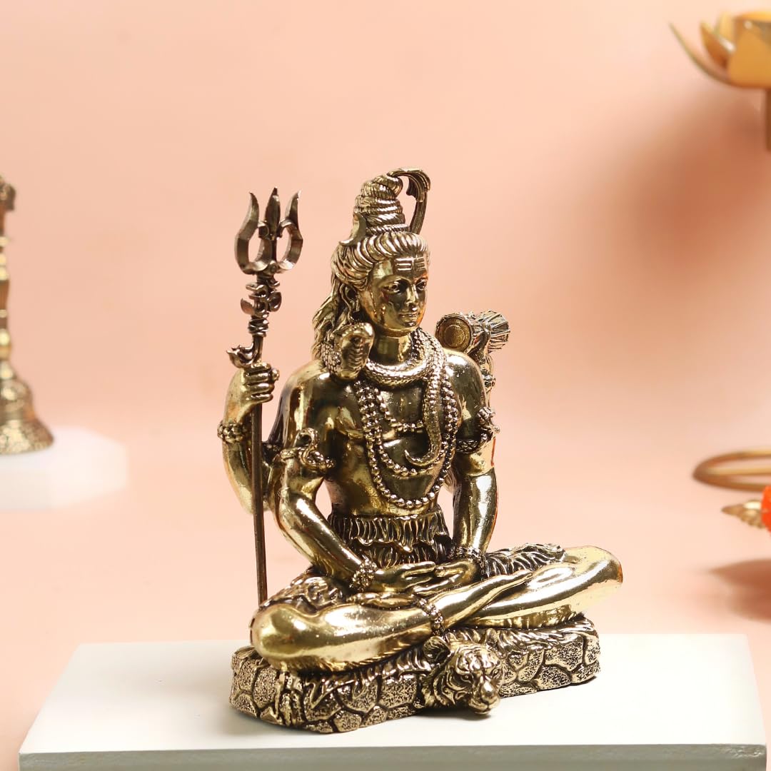 Big Brass Mahadev Murti | 6 Inch | Brass Bholenath Murti | Adiyogi Statue | Big Shiv Ji Idol | ॐ शिवाय नमस्तुभ्यं | Brass Meditating Lord