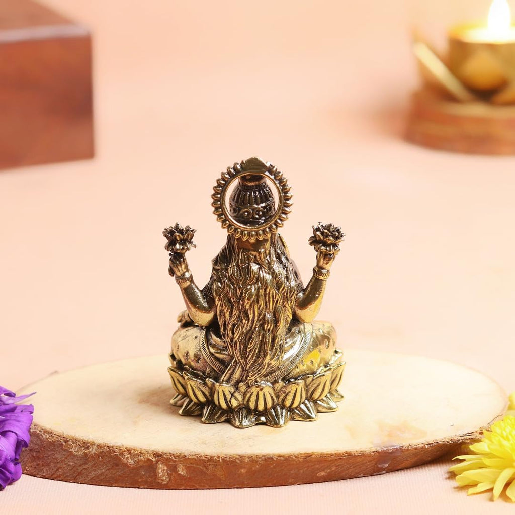 Brass Lakshmi Devi Idol | 3 Inch | Mata Murti | Pooja Room |