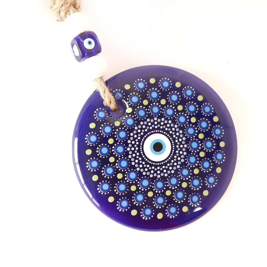 Evil Eye Hanging for Home Entrance I 8 Inch | Feng Shui Vastu | Blue Beads Evil Eye |