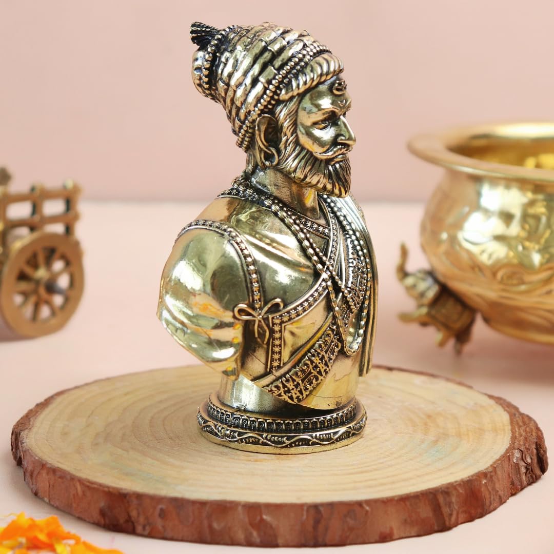 Brass Chatrapati Shivaji Maharaj Statue - 4 Inch