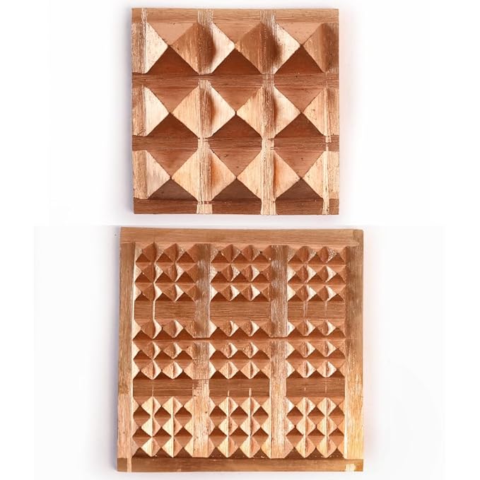 Copper Vastu Pyramid Center & Energy Plate ( 2 Pcs Set )
