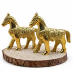 Brass Horse Pair Statue for Home Decor | 2.5 Inch |