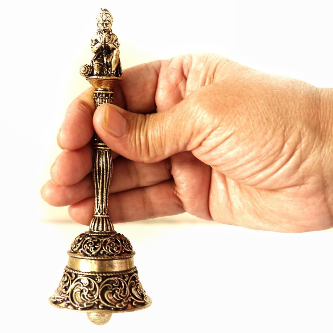 Brass Hanuman Bell for Pooja - 5.5 Inch