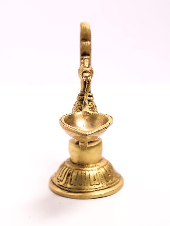 Brass Peacock Oil Lamp Diya