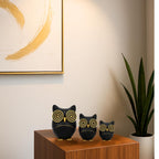 Owl Statue for Good Luck - Set of 3