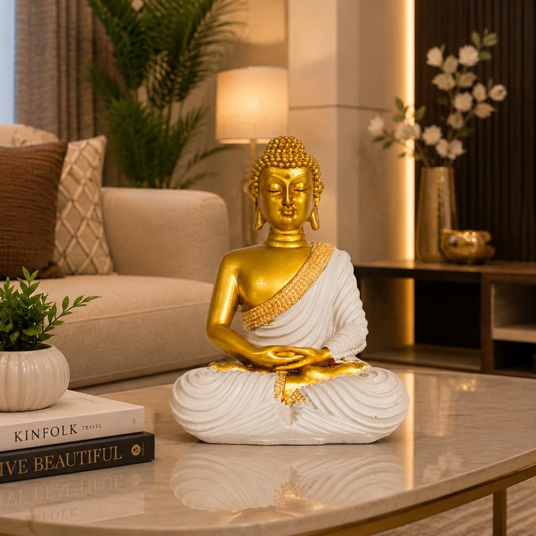 Lord Gautam Buddha Statue | 7 Inch | Home Decor | Meditation Showpiece |  Living Room | Housewarming Gifts |