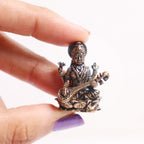 Saraswati Maa Murti Miniature | 1 Inch | Collectable Figurines | Saraswathi Idol | Small | Saraswati with Veena |