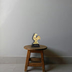Rooster Statue on Coins & Ingot - 7 Inch