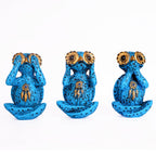 Lucky Feng Shui Tortoise Figurines | 4 Inch | Set of 3 | See Hear Speak No Evil |