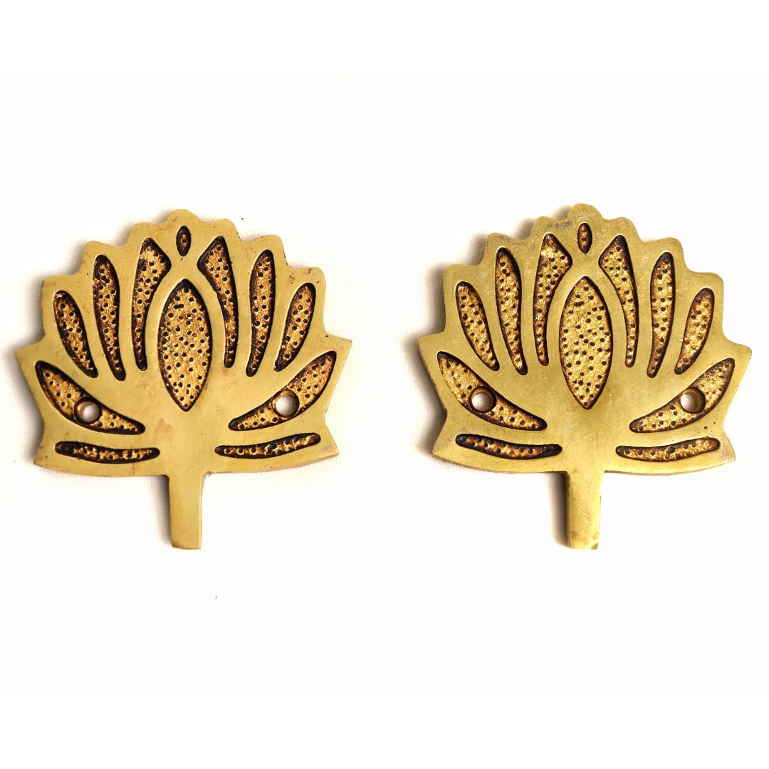 Brass Wall Decoration | 3 Inch | Lotus Wall Decor For Living Room | Pital Kamal Decoration Flower | Pack Of 2 |