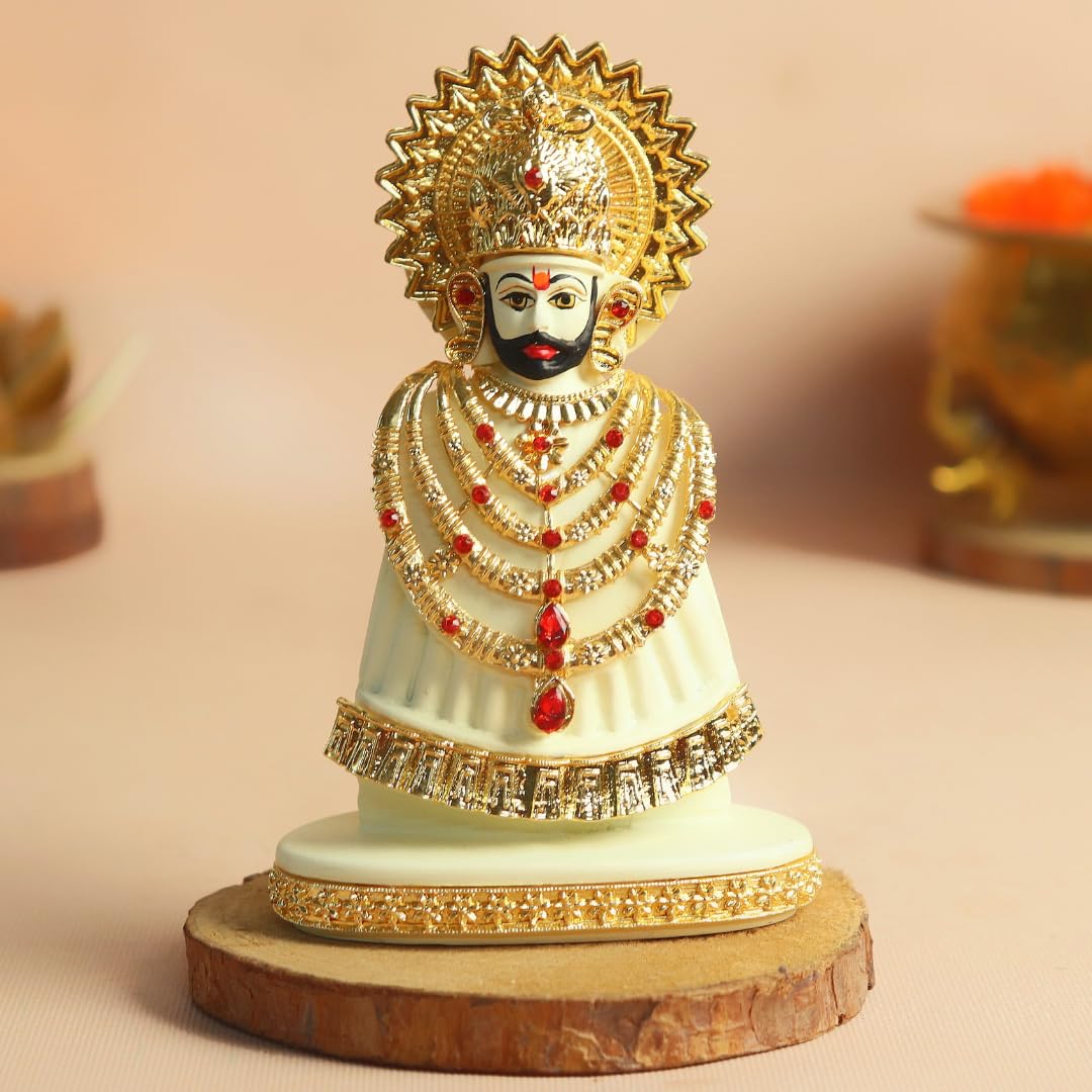 Khatu Shyam Murti | 5 Inch | Gold Plated Ornaments | Baba Khatu Shyam Ji Idol | | Tamil |