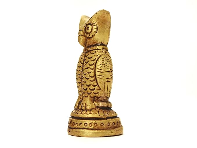 Brass Owl Statue for Vastu - 2.5 Inch