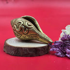 Brass Shankh | 2.5 Inch | Om Swastik Design | Decorative Conch Shell | Murti |  Vastu | Puja Samagri | शंख |