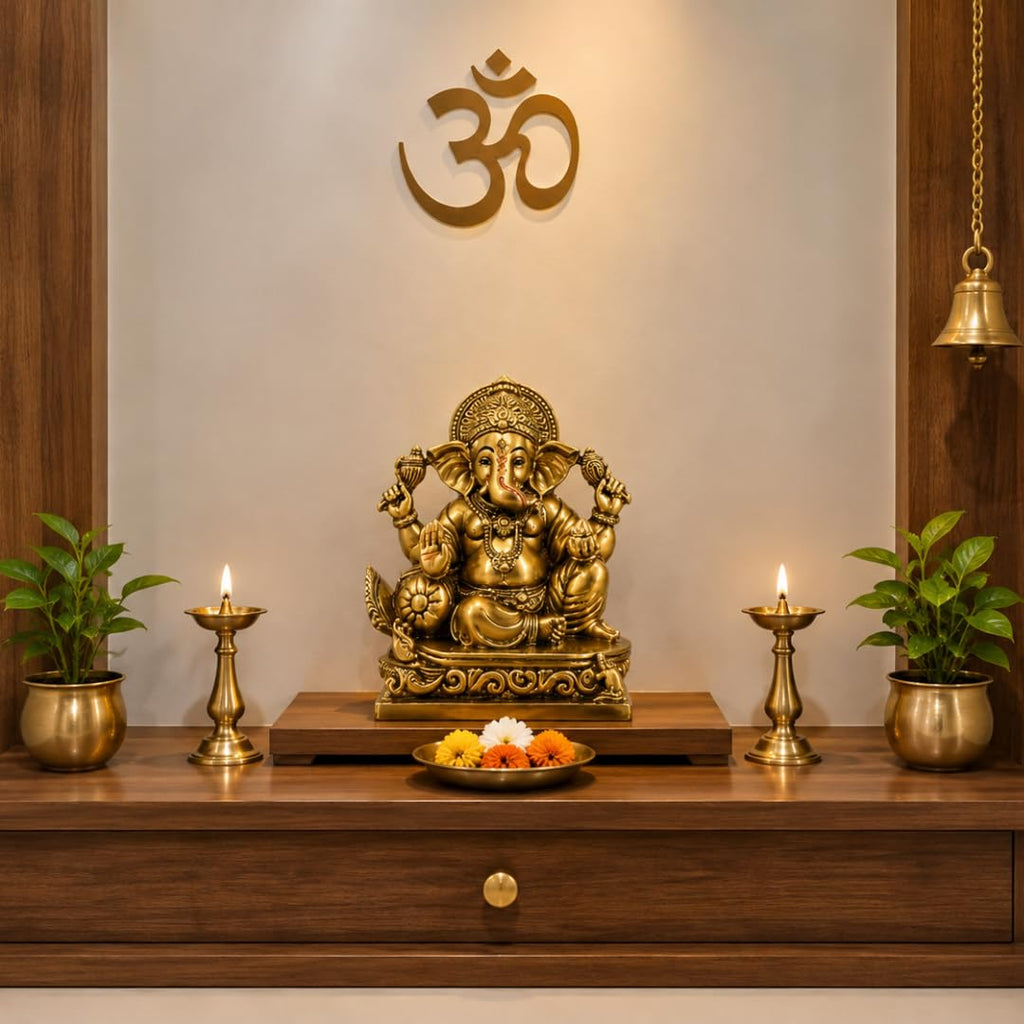 Resin Ganesha Idol | 5.5 Inch | Lord Ganpati Statue | Home Temple | Housewarming | Ganesh Chaturthi Gift | गणपति बप्पा मोरया |