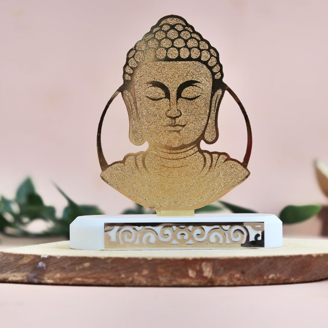 Gautam Buddha Car Dashboard Idol | 3.5 Inch | Buddha Face Sculpture | Statue |