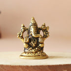 Brass Laxmi Ganesh Saraswati Murti | 2 Inch | Small Size Idol |  Pooja Room - Temple |