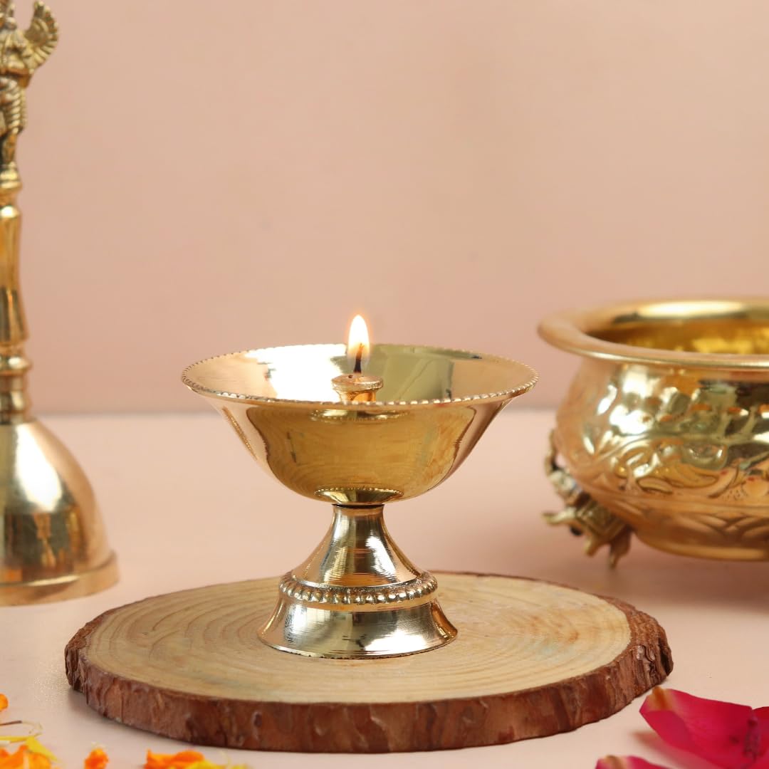 Brass Diya for Pooja - 3 Inch
