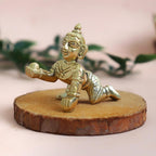Brass Laddu Gopal Idol | 2 Inch | Bal Krishna Murti | Statue | Janmashtami Gift | Temple & Vastu Décor |