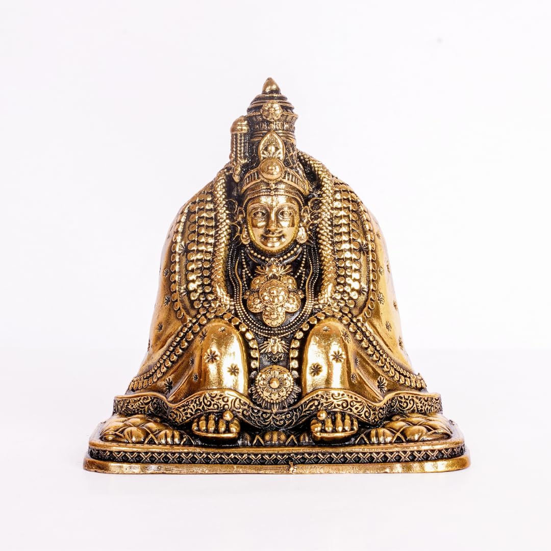 Brass Tulja Bhavani Murti | 3 Inch | Avatar of Goddess Parvati |  Home Temple | Housewarming | Navratri Gift | जय भवानी |