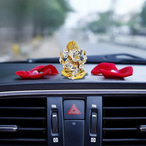 24K Gold & Silver Plated Ganesha Idol | 3.75 Inch