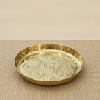 Brass Jain Astha mangal Pooja Plate | 5.5 Inch | Bhog Thali | Eight Auspicious Symbols |Pital |