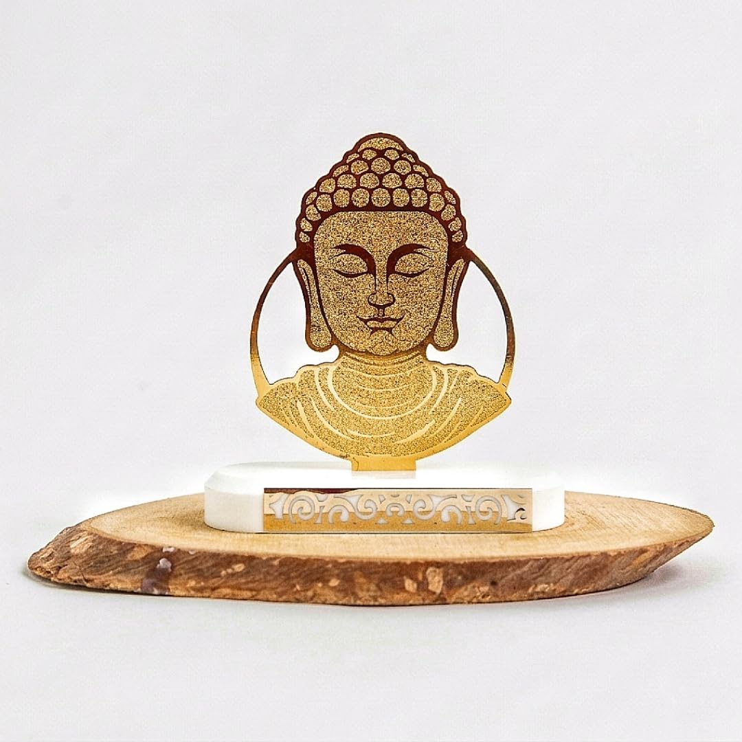 Gautam Buddha Car Dashboard Idol | 3.5 Inch | Buddha Face Sculpture | Statue |