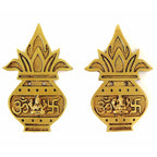 Brass Wall Hanging Decor | 5 Inch | Laxmi Ganesh Murti | Kalash | Om ॐ & Swastik 卐 |