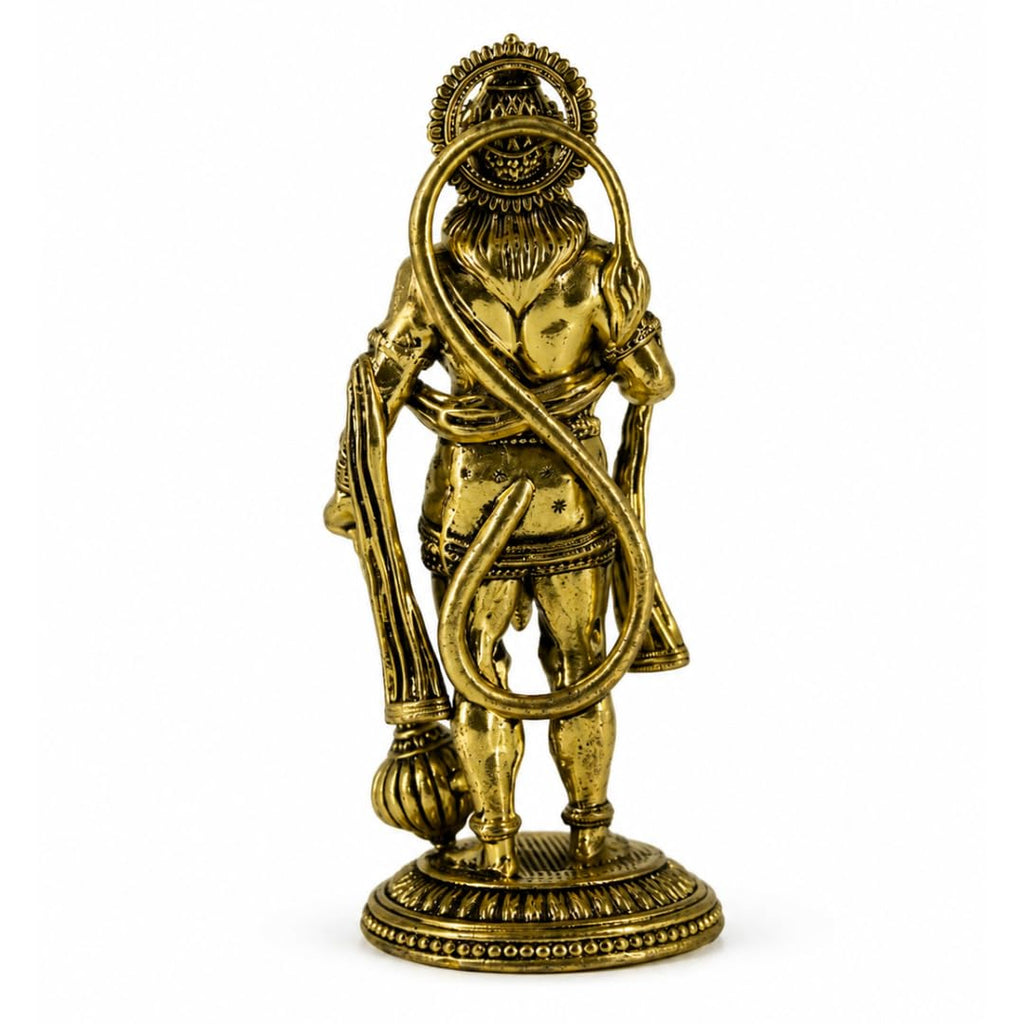 Brass Standing Hanuman Idol | 4 Inch | Lord Hanuman Statue |Home Temple | Pital | जय श्री राम |