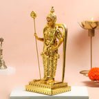 Murugan Statue for Pooja | 9 Inch |  Gold Plated | Vilakku | Kartikeya| God Statue | Silai | Skanda Swamy Murti