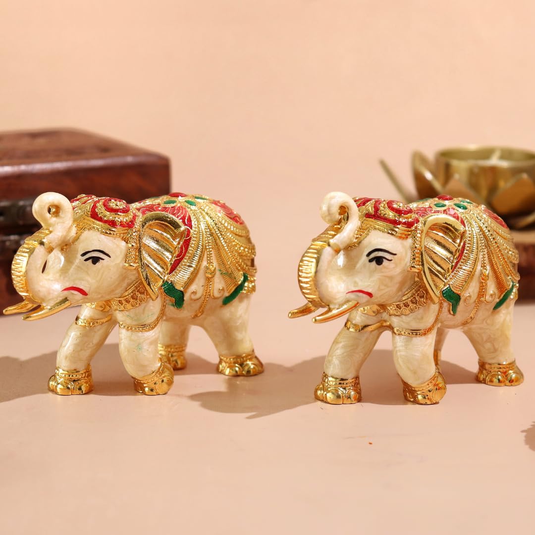 Elephant Statue for Good Luck - 3.5 Inch - 2 Pcs
