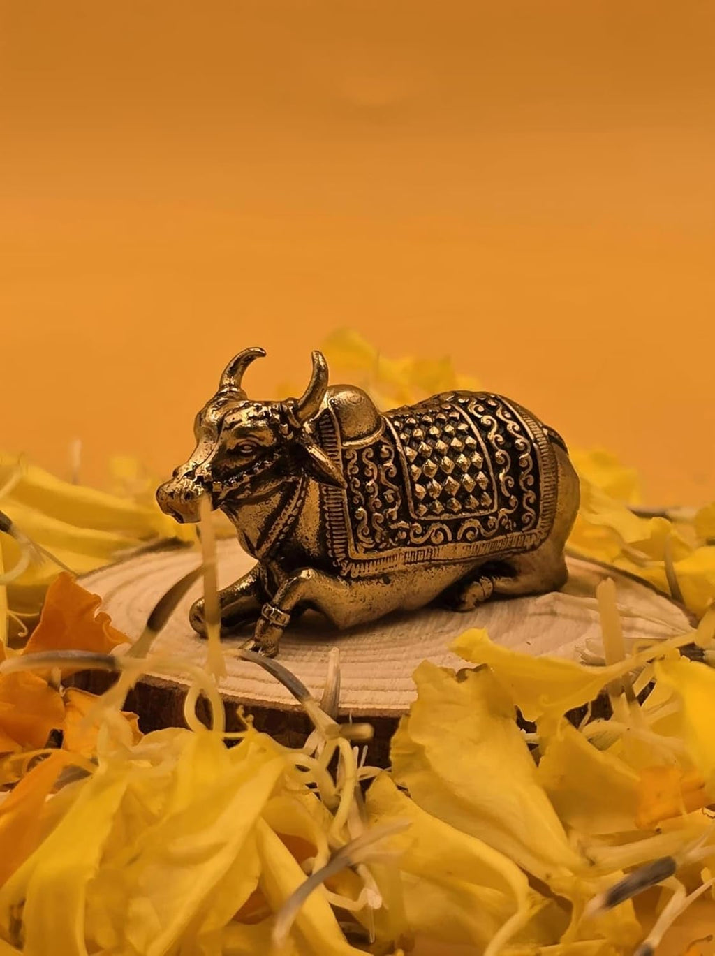 Brass Nandi Idol Miniature | 1.5 Inch | Small Size | Vastu Decor | Pital | Decorative Showpiece |