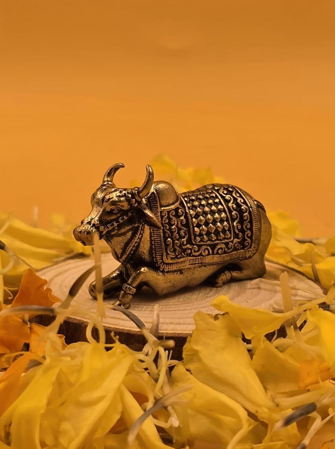 Brass Nandi Idol Miniature | 1.5 Inch | Small Size | Vastu Decor | Pital | Decorative Showpiece |