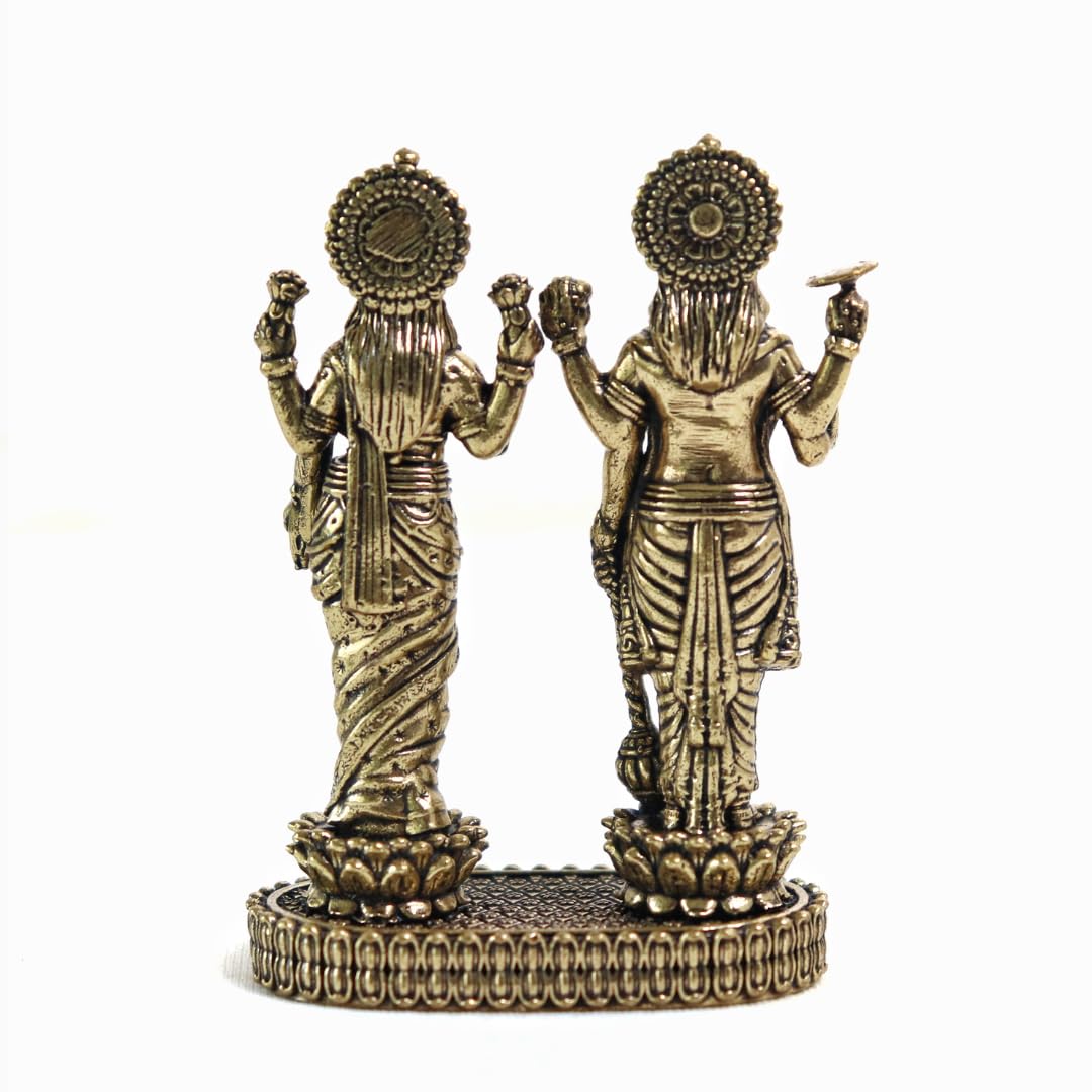 Brass Laxmi Narayan Murti | 3 Inch | Standing Idol | ലക്ഷ്മി നാരായണ വിഗ്രഹം