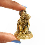 Small Brass Hanuman Idol | 1.5 Inch | Mini Lord Hanuman Ji Statue for Car | Bajrangbali Murti | Maruti Idol |