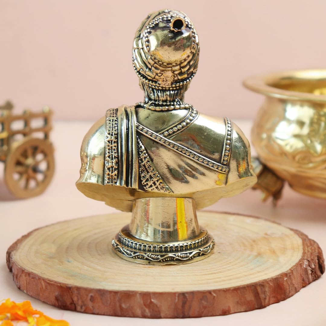 Brass Chatrapati Shivaji Maharaj Statue - 4 Inch