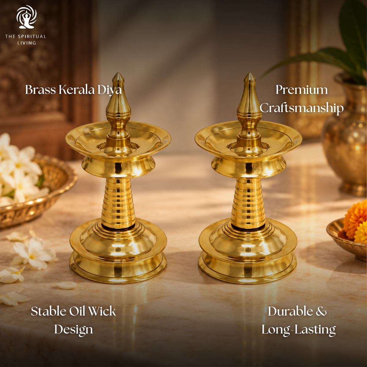 Brass Diya - 9 Inch - Pack of 2